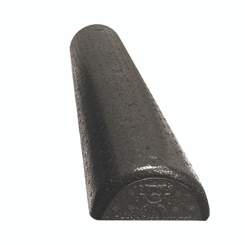 CanDo¨ Foam Roller - Black Composite - Extra Firm - 6" x 18" - Half-Round