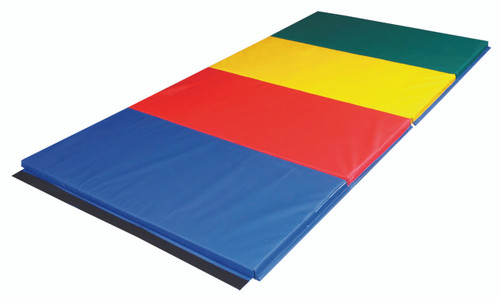 CanDo¨ Accordion Mat - 1-3/8" PE Foam with Cover - 4' x 10' - Rainbow Colors