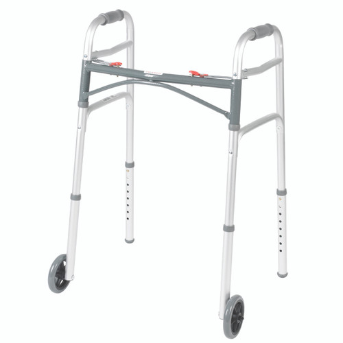 Folding 2-button walker, 5" wheel-glides, junior, 1 each