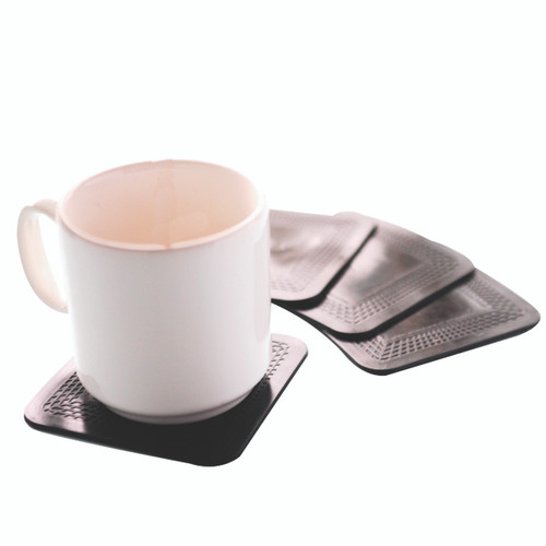 Dycem¨ non-slip square coasters, set of 4, black