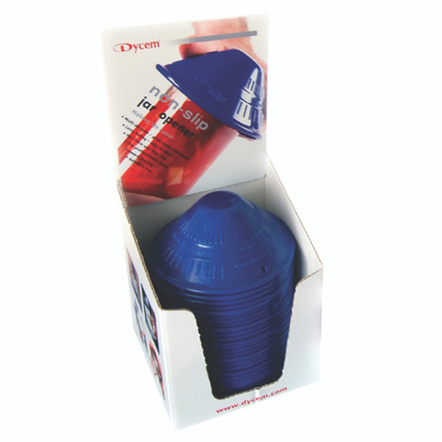 Dycem¨ retail jar opener display, 25/dispenser, blue