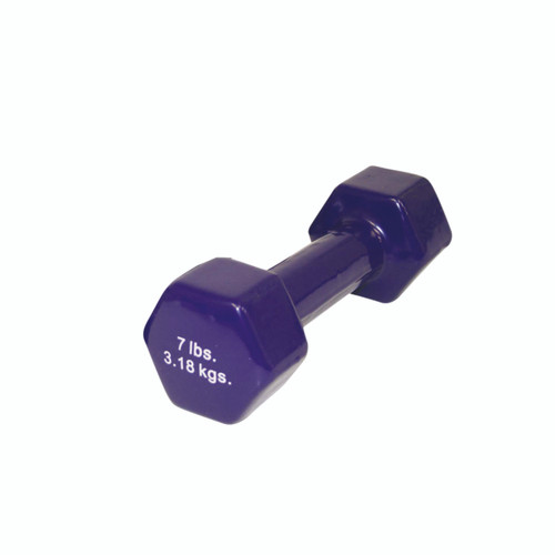 CanDo¨ vinyl coated dumbbell - 7 lb - Purple, each