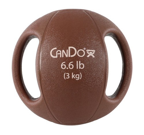 CanDo¨ Molded Dual Handle Medicine Ball - 6.6 lb (3 kg) - Tan