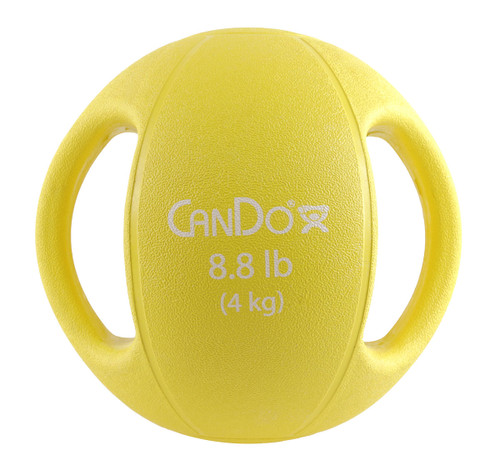 CanDo¨ Molded Dual Handle Medicine Ball - 8.8 lb (4 kg) - Yellow