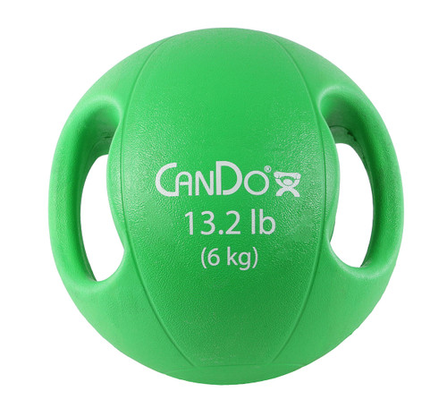 CanDo¨ Molded Dual Handle Medicine Ball - 13.2 lb (6 kg) - Green