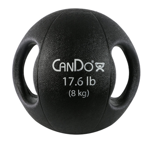 CanDo¨ Molded Dual Handle Medicine Ball - 17.6 lb (8 kg) - Black