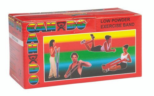 CanDo¨ Low Powder Exercise Band - 6 yard roll - Red - light