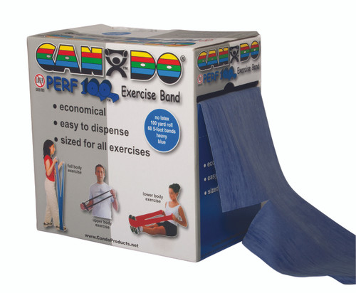 CanDo¨ Latex Free Exercise Band - 100 yard Perf 100¨ roll - Blue - heavy