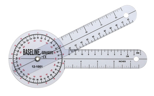 Baseline¨ Plastic Goniometer - 360 Degree Head - 8 inch Arms, 25-pack