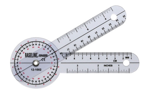 Baseline¨ Plastic Goniometer - 360 Degree Head - 6 inch Arms, 25-pack