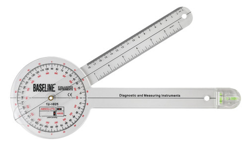 Baseline¨ Plastic Absolute+Axis¨ Goniometer - 360 Degree Head - 12 inch Arms