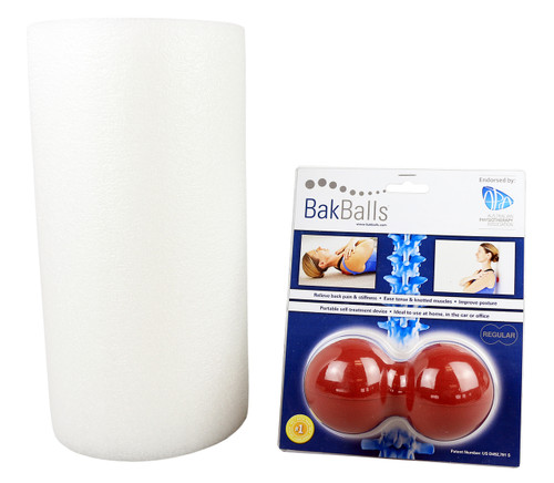 Mobility Kit - Regular - BakBalls¨ (red, regular) and 12" white foam roller