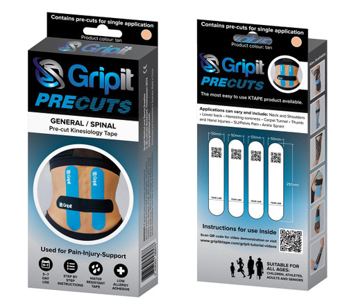 Gripit PRECUT- Lower Back / General Pack , Tan