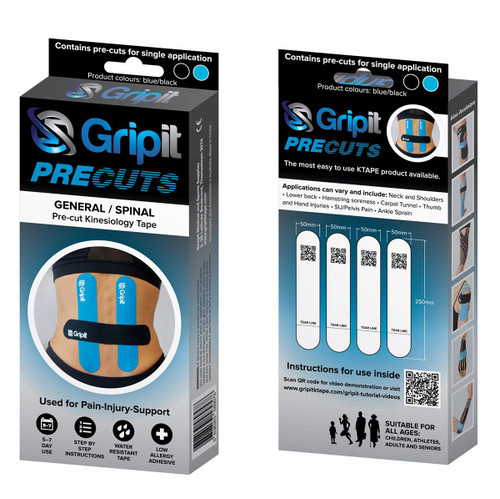 Gripit PRECUT- Lower Back / General Pack , Blue/Black