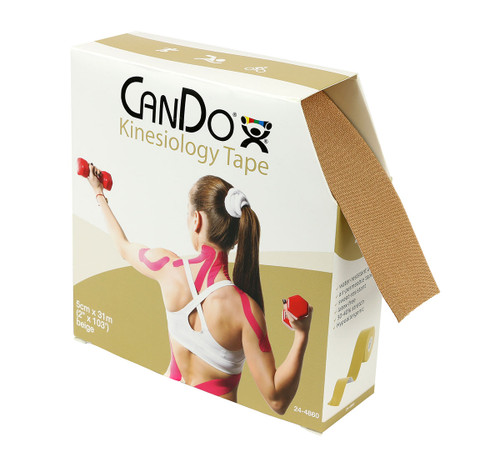 CanDo¨ Kinesiology Tape, 2" x 103 ft, Beige, 1 Roll