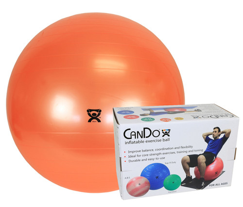 CanDo¨ Inflatable Exercise Ball - Orange - 22" (55 cm), Retail Box