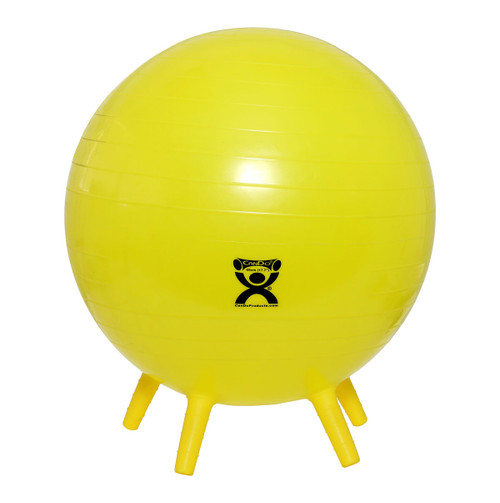 CanDo¨ Inflatable Exercise Ball - with Stability Feet - Yellow - 18" (45 cm)