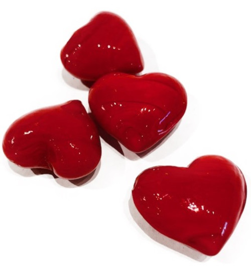 Glass Puffed Red Heart 1"