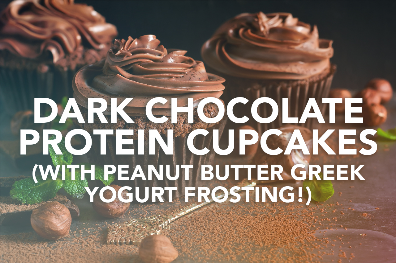 Rivalus At Home Recipes: Dark Chocolate Protein Cupcakes (with Peanut Butter Greek Yogurt Frosting!)