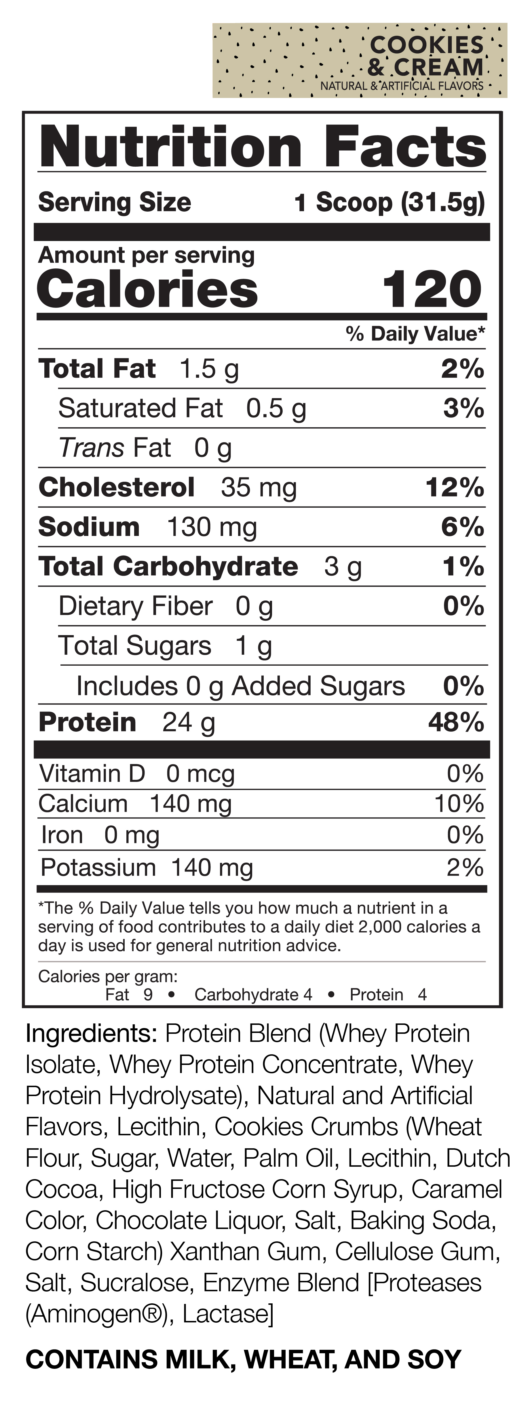 Cookies & Creme Nutrition