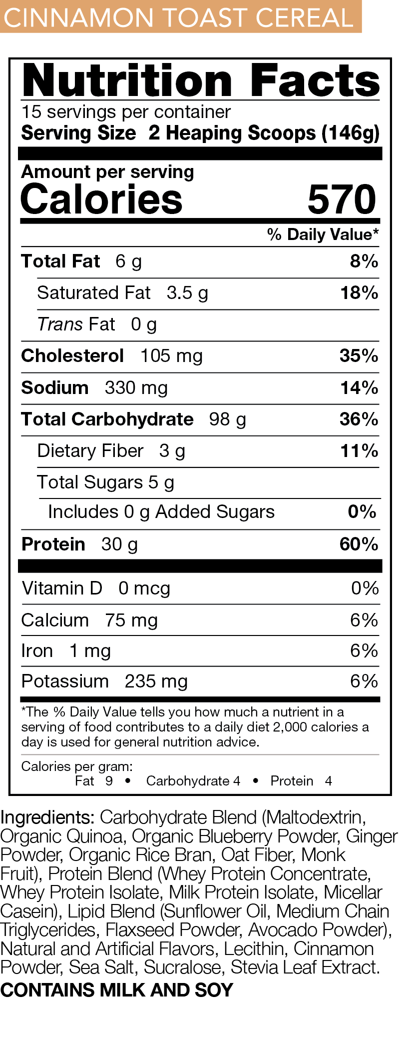 Cinnamon Toast Cereal Nutrition