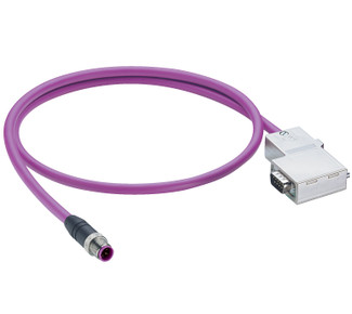 0975 254 105 - PROFIBUS Data Double-Ended Cordset: Male straight B-coded black M12 Standard to male angled SUB-D-coded SUB-D, shielded, + 4.75 … +5.25 V DC, 12.5 mA; PUR violet cable, 2-wires, 0.34 mm²