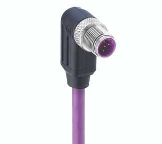 0975 254 132 - PROFIBUS Data Single-Ended Cordset: M12 Standard, male, angled, 5-pin, B-coded, shielded, black body, 50 V AC / 60 V DC, 4 A; PUR violet cable, 2-wires, 0.34 mm²