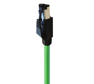 0985 S4742 501 - Fast Ethernet Cat5e Data Single-Ended Cordset: RJ45 Field Attachable, male, straight, 4-pin, RJ45-coded, shielded, black housing, 30 V AC / 42 V DC, 1.5 A; TPE green cable, 4-wires, 0.38 mm²
