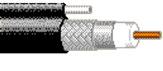 1524AM - CATV Video, RG11, 14 AWG BCCS, Foil + Braid, Messenger, PVC Jacket