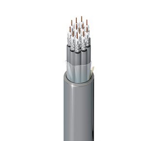 734A12 - DS3/DS4 Central Office Coax, 12 x RG-59, 20 AWG Solid BC, Foil + 85% TC Braids, PVC Inner & Outer Jkts, CMR