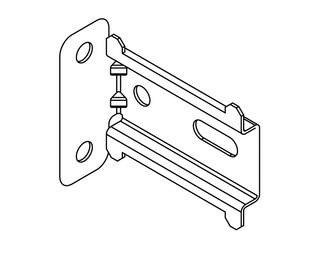 Angled wall mounting plate for DIN rail mounting, 40 mm - Fixture to laterally mount DIN Rail devices with a maximum width of 40 mm (e.g. SPIDER I/II, SPIDER SL) on a vertical flat surface