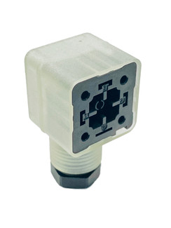 GDM21FA-D44-10D - GDM Standard DIN Standard Field Attachable Connector: Form A, 3-pin (2+1PE; PE across cable outlet), transparent housing, screw type, M20; with bridge rectifier and yellow LED, 24 V AC/DC, 1 A