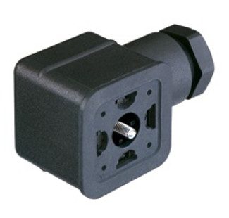 GDMF 2116 DAAA - GDMF Flat Line DIN Standard Field Attachable Connector: Form A, 3-pin (2+1PE; PE across cable outlet), black housing, screw type, M16; without circuitry, 230 V AC/DC, 10 A