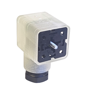 GDML 2009 RC 230 1 - DIN Valve Connector, Form A, Field Attachable, 2+Ground, PG 9, Translucent Housing, with Glow Lamp and Protective Circuit, 250 V
