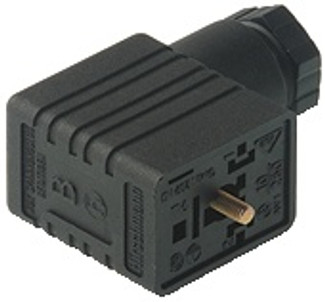GMN 209 NJ black - GMN DIN Standard Field Attachable Connector: Form B, 3-pin (2+1PE), UL 1977, black housing, screw type, PG9; without circuitry, 230 V AC/DC, 16 A