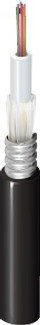 GOCNE08 - Outdoor OFC CLT (jelly filled): GLASS YARNS + CST + PE with 1 Tube of Ø3.3mm 8f MM OM4.