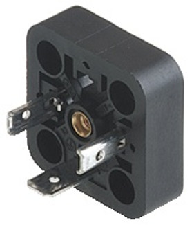 GSA 2000 A - GSA DIN standard receptacle with closed nut and oblong holes for optional front soldering: Form A, 3-pin (2+1PE), UL 1977, solder type (PE screw type); 400 V AC/DC, 16 A
