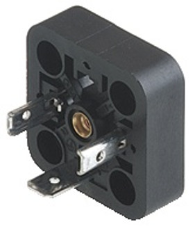 GSA 2000 - GSA DIN standard receptacle with longitudinal slots and oblong holes for optional front soldering: Form A, 3-pin (2+1PE), UL 1977, solder type (PE screw type); 400 V AC/DC, 16 A