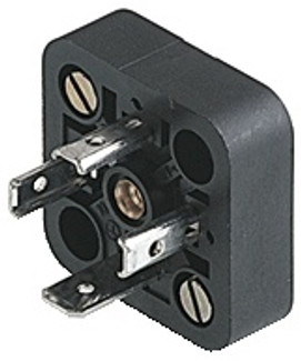 GSA 3000 - GSA DIN standard receptacle with longitudinal slots and oblong holes for optional front soldering: Form A, 4-pin (3+1PE), UL 1977, solder type (PE screw type); 400 V AC/DC, 16 A