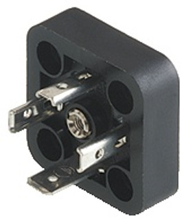 GSAZ 300 - GSAZ DIN standard receptacle with solder contacts for cylinder installation: Form A, 4-pin (3+1PE), UL 1977, solder type (PE screw type); 400 V AC/DC, 16 A