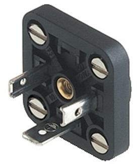 GSE 2000 N4 - GSE DIN standard receptacle with round collar, solder contacts and without oblong holes: Form A, 3-pin (2+1PE), solder type; 400 V AC/DC, 16 A