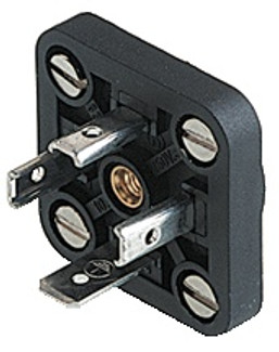 GSE 3000 N4 - GSE DIN standard receptacle with round collar, solder contacts and without oblong holes: Form A, 4-pin (3+1PE), solder type; 400 V AC/DC, 16 A