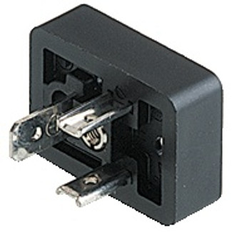 GSN 20 - GSN DIN Standard Receptacle: Form B, 3-pin (2+1PE), UL 1977, black contact bearer, solder type (PE screw type); 230 V AC/DC, 16 A