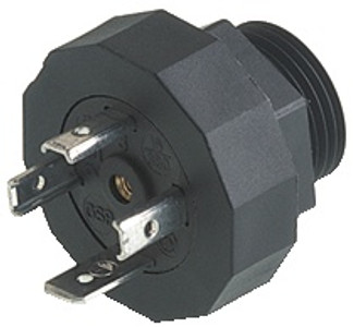 GSP 311 - DIN Valve Connector, Form A, Receptacle, 3+Ground, PG11, Port Mounting, Black Housing, without circuitry, 400 V AC/DC, 16 A