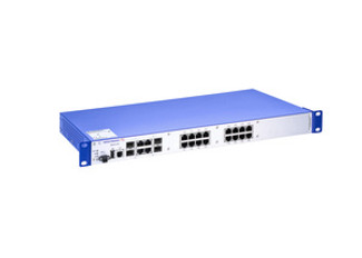 MACH104-16TX-PoEP-E-L3P - Managed 20-port Full Gigabit 19" Switch with PoEP and L3, external PSU