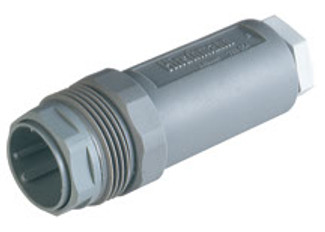 N6R EM - N6R, M26 x 1.5 thread, Field Attachable, Male, Straight, Grey housing, 250 V, 10 A, PG 11 w/ strain releif and clamping cage
