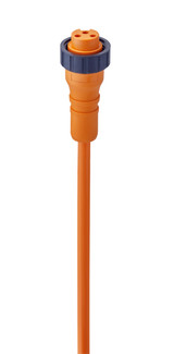 RK 30-01 - 7/8" Power Single-Ended Cordset: Female, straight, 3-pin(2+PE), orange body, 230 V AC/DC, 12 A; PVC orange cable, 0.75 mm²