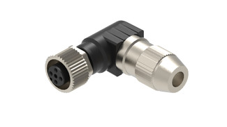 RKCWI 4A - M12 Field Attachable Connector, IDC termination, slim metal housing, IP67, female, 4-pole, A-coded, unshielded, angled