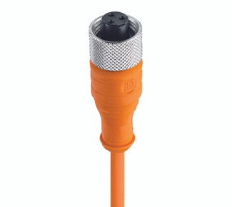 RKT 3U-12-19 - M12 Standard Sensor/Actuator Single-Ended Cordset: Female, straight, 3-pin, U-coded, orange body, 230 V AC/DC, 4 A; PVC orange cable, 3-wires, 0.50 mm²