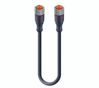 RKT 4-RKT 4-225 - Sensor/Actuator Double-Ended Cordset: Female straight A-coded translucent 4-pin M12 Standard connector to female straight A-coded translucent 4-pin M12 Standard connector, 230 V AC/DC, 4 A; PUR black cable, 4-wires, 0.34 mm²